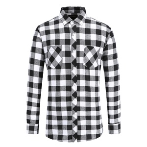 เสื้อเชิ้ตผ้าฝ้าย100% ลายสก็อตแขนยาวสำหรับผู้ชาย, ตัดเย็บแบบตะวันตก - Product Image 5