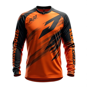 Obtenez des maillots de motocross personnalisés, tissu léger et respirant conçu pour le confort du pilote, vêtements de course automobile et de moto - Product Image 3