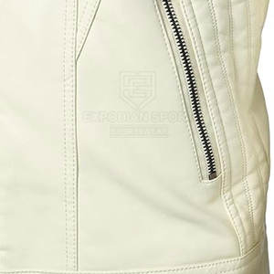 Chaqueta de cuero para hombre de calidad superior con hombros acolchados y puños con cremallera para motorista y chaqueta de invierno con aspecto de moda - Product Image 5