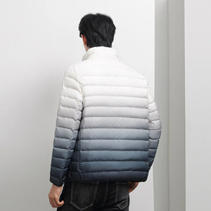 Automne hiver Ultra-léger dégradé veste pour hommes 90% canard toile col montant vêtements d'extérieur sport manteau de haute qualité - Product Image 3