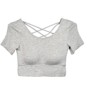 2024 conception personnalisée Yoga Gym haut court femme vêtements de sport Fitness femmes haut court - Product Image 5