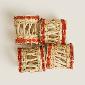 Ensemble d'anneaux de serviette en herbe de mer, décoration de table de mariage, prix le plus bas, anneaux de serviette en tissu d'herbe de mer - Product Image 1