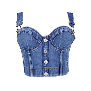 New Collection Breathable Sexy Knitted Jeans <b>Bra</b> Top Solid Pattern 100% Cotton Underwire <b>Bra</b> for Women Fashion Apparel - Product Image 1