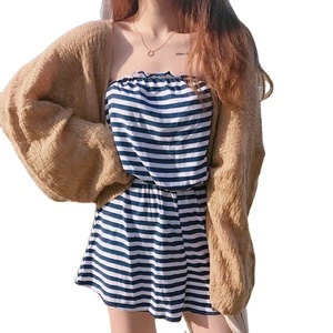 Womens Oversized Puff Sleeve Thin Lightweight Open Front Knit <b>Cardigan</b> <b>Sweater</b> Casual Beach Cover Bohemian Loose Fit Vacation - Product Image 1