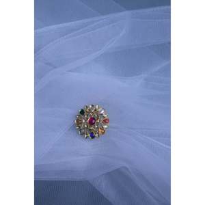 Navratna Vintage Men's <b>Ring</b> Big Yellow <b>Gold</b> Jewellery Zircon Gemstone Rhodium <b>Gold</b> Plating Bezel Setting Technology Number - Product Image 1