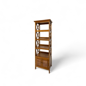 Elegant <b>Solid</b> Teak <b>Wood</b> 2-Door <b>Bookcase</b> Rack for Home Furniture for Living Room Kitchen Bedroom and Dining Room Use - Product Image 2