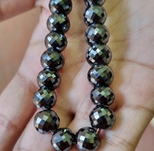 Perles de Moissanite noires rondes 10mm perles à facettes en vrac Moissanite faisant pour bijoux Moissanite et bijoux personnalisés bijoux HipHop - Product Image 2