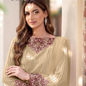Tunique stylisée de créateur Embrdry classique avec coupe travaillée Kurti Paird élégant avec manches embrsèches glamour et pantalon avec Dupatta - Product Image 1