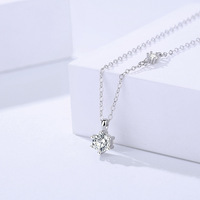 Collier minimaliste en argent sterling 925, bijoux de mode, pendentif rond en zircon pour femmes