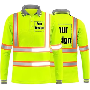 Venta al por mayor de fábrica de manga corta reflectante de seguridad algodón polos alta visibilidad seguridad ropa de trabajo camiseta - Product Image 1
