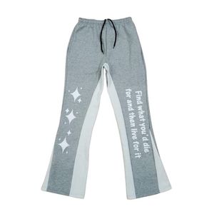 Custom Men's Sweatpants Joggers Pant <b>Drawstring</b> Waist Flared Pattern Logo Embroidery Side Striped Baggy Sweatpants Men <b>Trousers</b> - Product Image 5