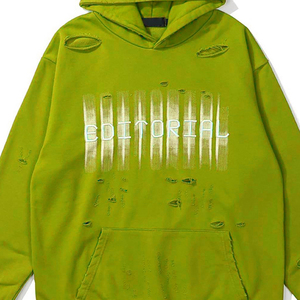 Sweatshirt à capuche personnalisé, lourd, surdimensionné, vintage, vieilli Sweatshirt à capuche personnalisé en coton délavé à l'acide pour hommes - Product Image 4