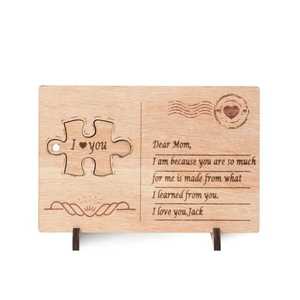 Venta al por mayor de madera Día DE LA MADRE postal respetuoso con el medio ambiente tarjeta de felicitación hecha a mano artesanía de madera Idea de regalo perfecto para mamás y especial - Product Image 2