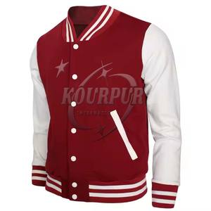 Veste universitaire de baseball tricotée en laine de haute qualité pour hommes longue longueur à capuche Logo brodé 100% haut en coton tendance - Product Image 5