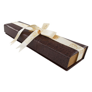 KKDM19 Custom Logo Luxury Jewellery Boxes Crocodile Skin Magnetic Men's Bracelet Box With Ribbon Jewelry Packaging