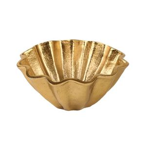 Cuenco para servir de latón con acabado antiguo con detalles tallados, ideal para regalar durante bodas, festivales y celebraciones - Product Image 3