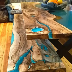 อีพอกซีเรซินสำหรับร้านอาหารร้านอาหารทำจากไม้วอลนัทแข็งรูปทรงรูปทรงสวยงามหรูหรามาก
