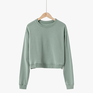 2025 Wholesale Fleece Long Sleeve <b>Crewneck</b> Sweatshirt Pullover Sweatshirts Polyester Breathable Quick Dry Women's Sweatshirt - Product Image 4