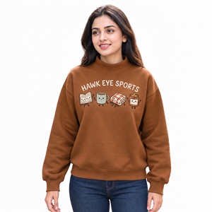 OEM Mockneck Cotton HeavyWeight <b>Jumper</b> Embroidered Soft <b>Fleece</b> Turtlenecks Crewneck Oversized Mock Neck Sweatshirt Women - Product Image 1
