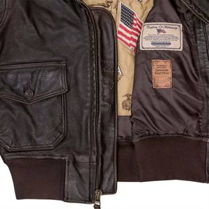 Blouson bombardier long en cuir pour hommes fabriqué sur mesure par OEM Vêtements d'extérieur élégants et durables - Product Image 5