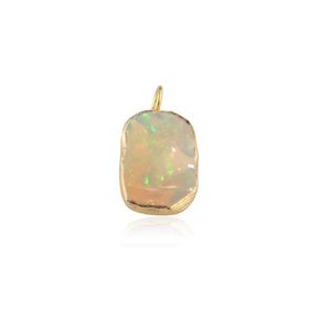 Ensemble de pinces en opale éthiopienne brute 925 argent or Vermeil pendentif collier faisant des accessoires fournisseur pendentif pierre de naissance - Product Image 1