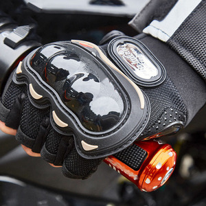 Gants de sécurité demi-doigts en cuir pour moto de course, équipement de sport cross et vélo - Product Image 4