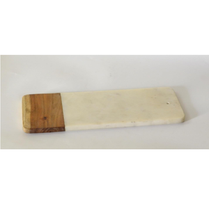 Tabla de cortar de piedra larga con tabla de cortar de madera, utensilios de cocina, cocina casera, verduras, frutas, pizza, carne, queso, tabla de cortar - Product Image 1
