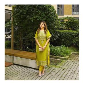 Ensemble pantalon et kaftan en faux georgette nouvellement lancé pour le bureau et les tenues décontractées à un prix abordable Vêtements ethniques Pantalon et kaftan - Product Image 1