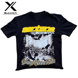 T-shirt personnalisé grande taille pour homme 100% coton haute qualité poids lourd sérigraphié Technique de bouffée épaule tombante Hip Hop - Product Image 5