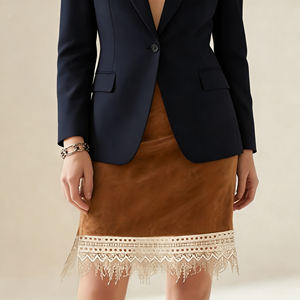 Hot Sale on Temu 2026 Vintage <b>Plaid</b> Suede Natural Waist Crocheted Breathable Pencil <b>Skirt</b> <b>for</b> Office & Daily Wear <b>for</b> <b>Women</b> - Product Image 5