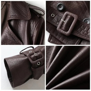 Chaqueta Corta de Piel de Oveja Genuina para Mujer, Estilo Urbano, con Cuello Camisero, Diseño Personalizado Duradero con Cremallera, para Invierno - Product Image 4