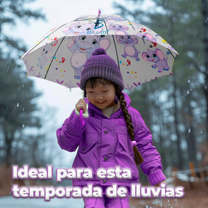 190T Transparent Waterproof <b>Umbrella</b> with Flirty Elephant Cartoon Design Promotional Clear Straight <b>Umbrella</b> - Product Image 6