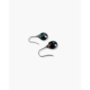 Boucles d'oreilles en perles noires de Tahiti - Product Image 2