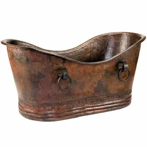 59 Inch Victorian Slipper Handmade Pure Copper Bath Tub With Inside Nickel Plating & Outside Copper Finished