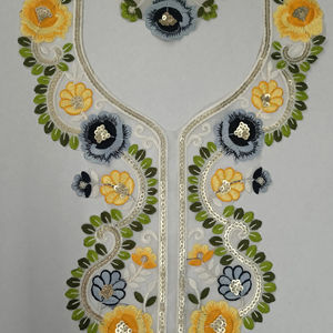 Cuello de cuello bordado de red de lujo con trabajo de lentejuelas para blusas saris elegantes Vestidos Kurtis Sastrería y uso de boutique - Product Image 1