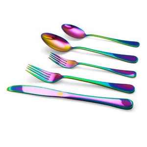 Juego de Cubiertos de acero inoxidable de Color arcoíris Regalos de negocios sostenibles Diseños personalizados Durable Nueva llegada Calidad perfecta - Product Image 3