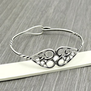 Unique Design 925 Sterling Solid Silver Handcrafted Bangle <b>Women</b> Girls Fashion Collection Designer Handmade Jewelry Wholesaler - Product Image 5
