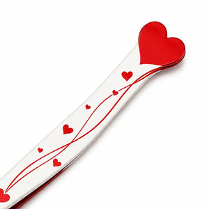 Pinzas para Pestañas con Diseño de Corazón Rojo, Acero Inoxidable, Punta Recta de Precisión para Aplicación de Pestañas - Product Image 5