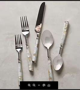 Ensemble de cuillères de service de style royal élégant et magnifiquement conçu, manche en perles, cuillères en acier inoxydable, écologiques, serveur de salade - Product Image 6