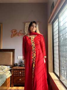 ชุดคอลเลกชั่นราราปากีสถานแบบล่าสุดของอินเดียผ้าจอร์เจียพร้อมดีไซน์ลูกไม้สำหรับผู้หญิง - Product Image 5