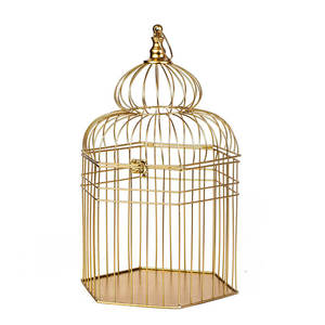 กรงสัตว์เลี้ยงลายนกดูคลาสสิกเคลือบทองสินค้าให้เป็นของขวัญสำหรับเทศกาลสินค้าคุณภาพสูงราคาโรงงานโดยตรงของตกแต่งบ้าน - Product Image 3