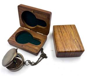 Brújula de Bolsillo Antigua de Latón Personalizada con Cadena, Caja de Madera Personalizada, Regalo Náutico de Latón para Cumpleaños, Suministro Personalizado OEMODM - Product Image 3