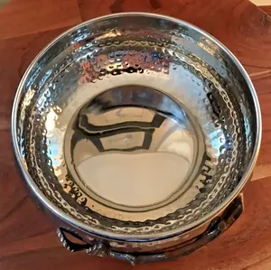 Cuenco de Metal Hecho a Mano de Lujo para Decoración de Interiores, Cuenco para Exhibición en Banquetes de Hotel, Cuenco para Servir Elegante y Seguro, Chapado en Zahid - Product Image 2