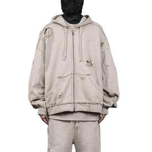 Vente en gros de sweats à capuche et sweat-shirts en molleton d'hiver 100% coton, personnalisés avec logo, style vintage, surdimensionnés pour hommes - Product Image 2