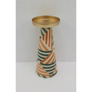 Porte-bougie de l'avent en métal au design moderne, décalcomanie faite à la main, finition émaillée, pour décoration de table de Noël à la maison - Product Image 5