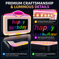 Panneau publicitaire LED lumineux transfrontalier à défilement, barres de signalisation portables, boîte lumineuse rectangulaire en acrylique pour fêtes d'anniversaire