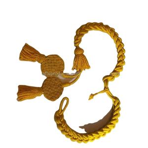 Vente en gros exigence personnalisée 100% fil métallique rond tirage jaune Napoléon Shako chapeaux cordons - Product Image 3