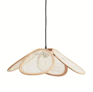 Lámpara Colgante de Mimbre Hecha a Mano con Marco de Hierro, Iluminación LED, Tamaño/Color Personalizables, Estilo Vintage, Decorativa - Product Image 6