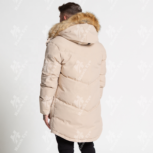 แจ็คเก็ตบอมเบอร์ผู้ชายแบบมีฮู้ด ปรับแต่งได้ ผ้าบุใยฝ้าย น้ำหนัก 500 กรัม กันลม ระบายอากาศ สไตล์ลำลองแบบอเมริกัน - Product Image 3