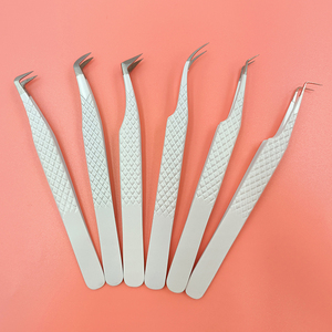 Kit de pinces à cils violet plasma de marque privée pince à épiler volume droit embout fibre à fixation forte extension de cils personnalisée - Product Image 5